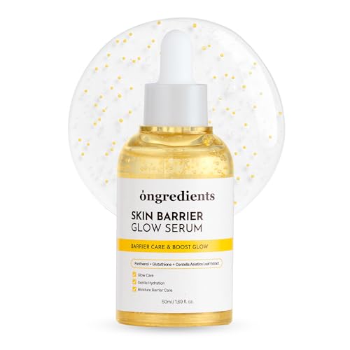 ONGREDIENTS Skin Barrier Glow Serum, 99% Pure Glutathione, Panthenol, Hyaluronic Acid, Glass Skin, Dark Spot, Uneven Skin Tone, Soothing, Dry and Sensitive Skin, Korean Skin Care, 1.69 fl. oz. / 50ml
