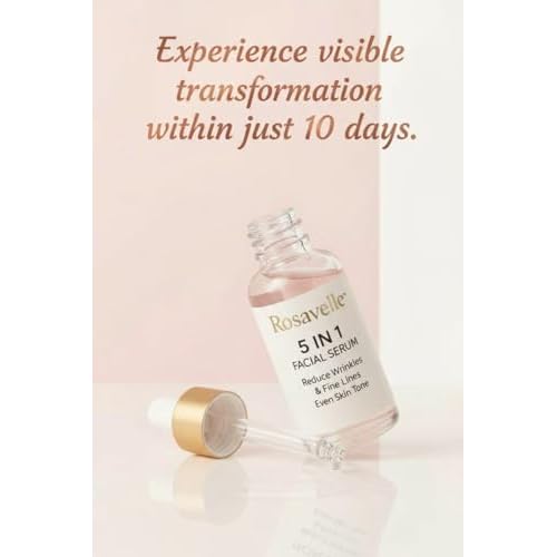 Rosavelle¢â 5-in-1 Facial Serum with Hyaluronic Acid, Vitamin C, Niacinamide, Collagen & Vitamin E | Lightweight Hydrating Face Serum for Brightening, Anti-Aging & Daily Skincare | 1.0 fl oz