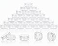 Clear Lip Balm Jars - 200 Count 3 Gram Sample Containers, Refillable & Leak-Proof