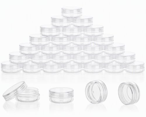 Clear Lip Balm Jars - 200 Count 3 Gram Sample Containers, Refillable & Leak-Proof