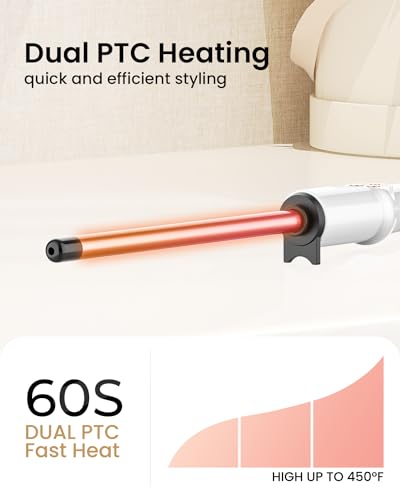 Hoson 1/2 Inch Curling Wand Iron with Long Ceramic Barrel No Clamp - Dual Voltage