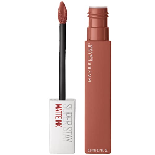 MAYBELLINE Super Stay Matte Ink Liquid Lipstick Makeup, Long Lasting High Impact Color, Up to 16H Wear, Amazonian Nude Brown and Pioneer Blue Red, 1 Count Each