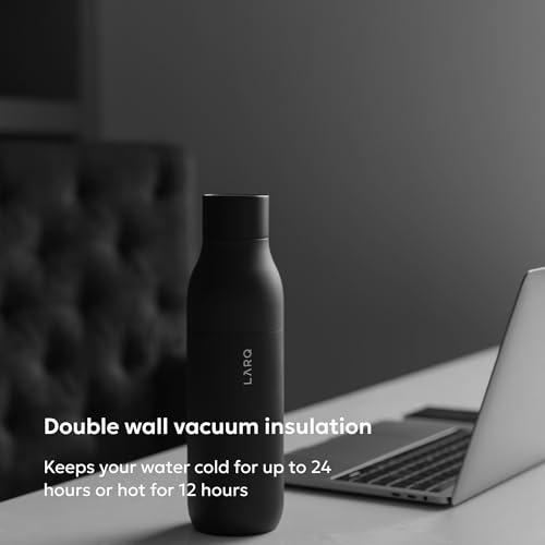 25 Ounce Self-Cleaning UV Water Bottle - Obsidian Black, Insulated Stainless Steel