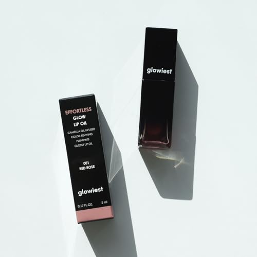 Glowiest Effortless Glow Lip Oil 001 Red Rose Hydrating & Plumping Lip Gloss