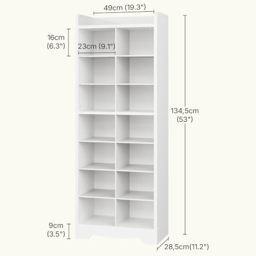 8-Tier Wooden Shoe Rack Storage Cabinet for Closet & Entryway