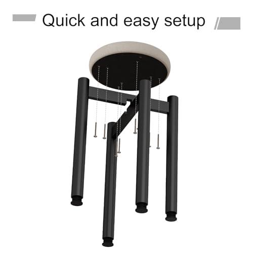 18 Inch Stackable Metal Stool Set of 2 with Cushions - Space-Saving Kitchen & Dining Chairs, Black