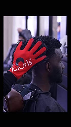 Ambidextrous Hair Curling Glove for Men and Women - Red and Black, Washable