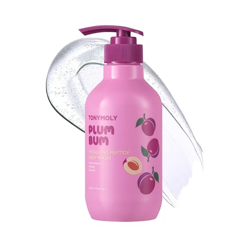 TONYMOLY Plum Bum Peptide Hydrating Body Wash ? Moisturizing & Nourishing Cleanser with Plum Extract, Peptides & Glycerin ? Gentle Korean Body Wash for Soft, Smooth, Radiant Skin, 13.5 fl oz