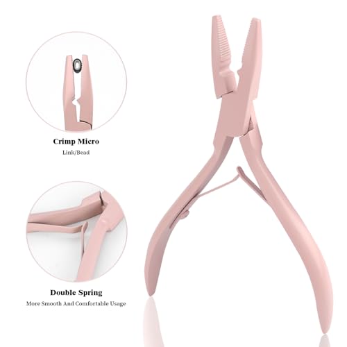 Microlink Hair Extension Pliers Kit with Brown Variation - Beading & Bead Closer Tools