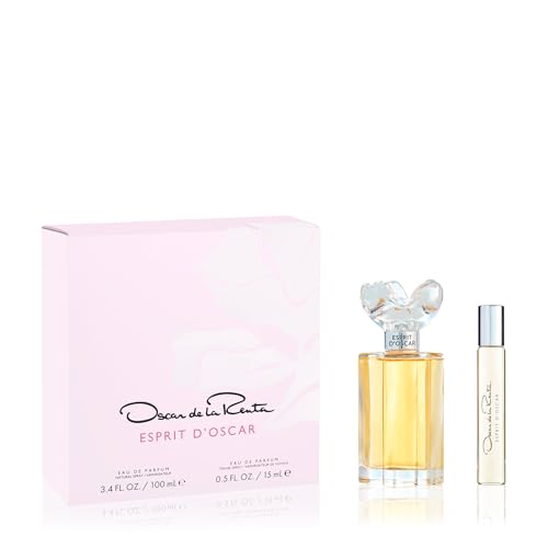 Oscar de la Renta Esprit D'Oscar Eau de Parfum Gift Set - 3.4 Fl Oz Perfume Spray & Travel Spray 1.95 Fl Oz (Pack of 2)