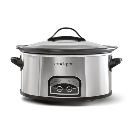 Stainless Steel 6-Quart Programmable Slow Cooker with Timer and Food Warmer