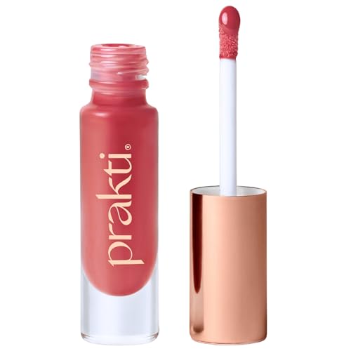 Prakti KhushiKiss Blushing Lotus Lip Oil - Hydrating & Plumping, High Shine, 0.17 oz