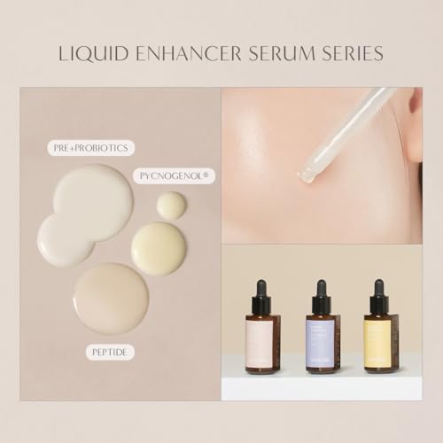 Liquid Enhancer Pre+Probiotics 1.01 fl.oz. (30ml) - Prebiotics, Probiotics, Ceramide, Facial Serum for Dewy, Moisturizing Skin, Skin Balancing, Skin Defense Support for Sensitive Skin