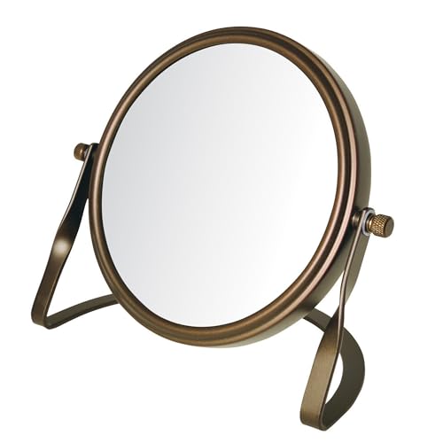 Small 5X Magnifying Mirror - 5.5" Makeup Mirror in Bronze Finish - Model MC113BZP