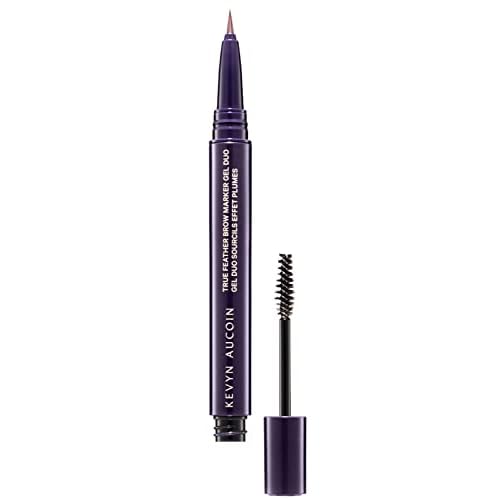 Kevyn Aucoin True Feather Brow Marker Gel Duo: Dual-ended. Shapes, defines + sets brows for full, natural finish. Precise makeup brush tip. Invisible gel formula creates flexible hold.