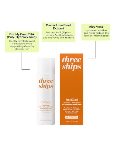 Fresh Start Lime Pearl and Prickly Pear PHA Toner - 3.4 oz, Plant-Based Exfoliating skincare