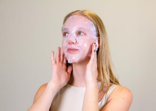 BioRepublic Multi-Peptide Power Recovery Face Masks 3-Pack - Anti-Aging Biocellulose Sheet Mask for Wrinkles & Radiance