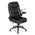 COLAMY Black Executive Desk Chair 300lbs Capacity with Ergonomic Lumbar Support