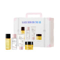 Glass Skin Travel Skincare Set - Hydrating Kit with PHA Cleansing Oil & Balm, Toner & Moisture Cream | TSA-Approved Mini