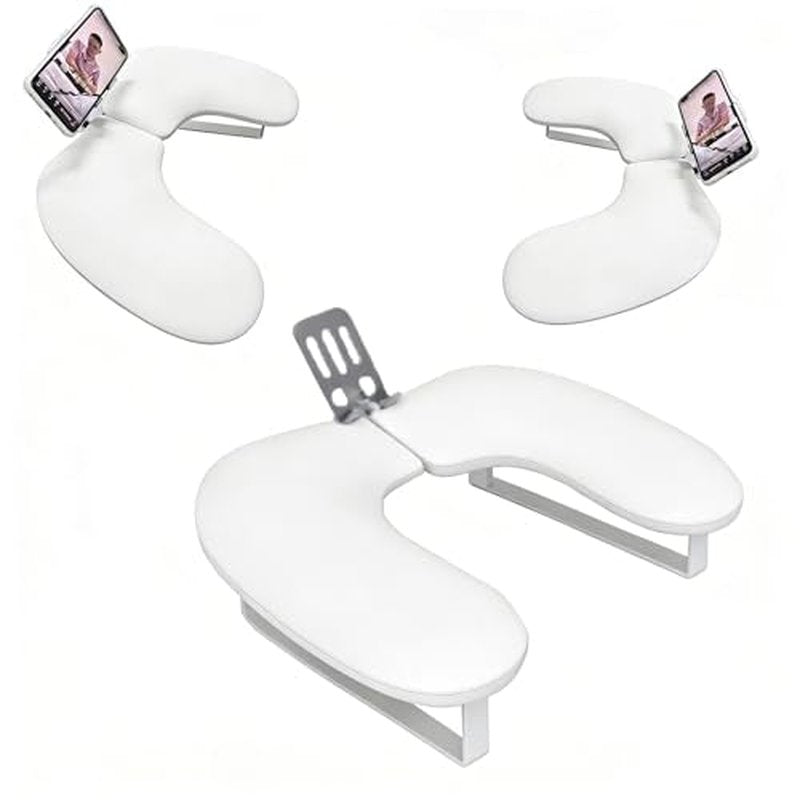 Arm Rest for Nails,U-shaped Manicure Nail Hand with phone holder Rest Pillow Cushion,Foldable PU Leather Nail Tech Arm Rest for Nails Tech,Foot Hand Rest (Beige)
