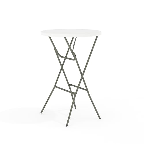 White Folding Round Table 32-Inch for Events & Indoor Outdoor Use - Set of 1