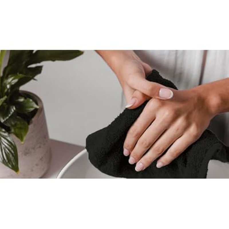 Avalon Towels Cotton Washcloths 24-Pack ? 12 x 12 Inch Black Super Soft & Absorbent Ring-Spun Cotton Wash Cloths for Face, Bath, Spa, Gym, Hotel & Cleaning