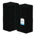 Avalon Towels Cotton Washcloths 24-Pack ? 12 x 12 Inch Black Super Soft & Absorbent Ring-Spun Cotton Wash Cloths for Face, Bath, Spa, Gym, Hotel & Cleaning