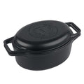 Cast Iron Dutch Oven and Skillet Set - 6 Quart Oval Combo - 2 Pieces