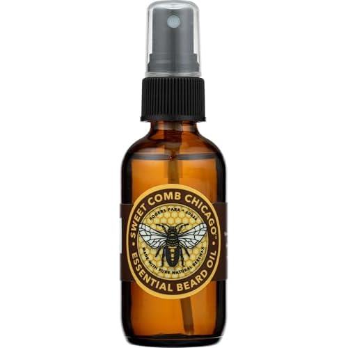Sweet Comb Chicago Essential Beard Oil: Great for Moisturizing Men's Beards, Mustaches and Skin, Great Gift for the Bearded Man in Your Life, Birthday, Christmas