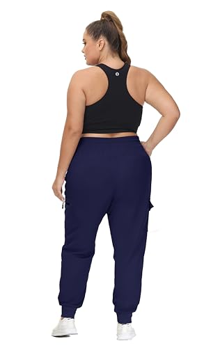 SEKINO Women's Plus Size Navy Cargo Pants - Lightweight Quick Dry Hiking Joggers 3X