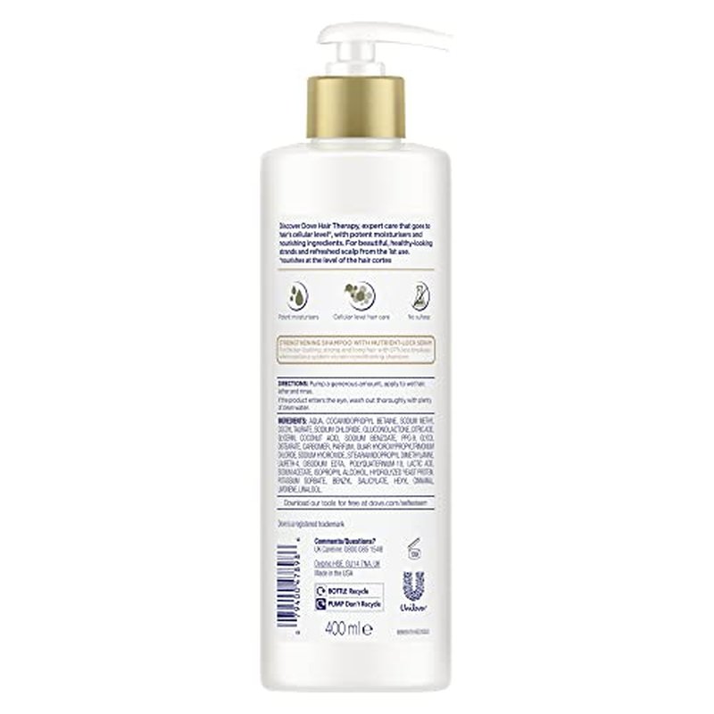 Dove Hair Therapy Shampoo for Damaged Hair Breakage Remedy Hair Shampoo with Nutrient-Lock Serum 13.5 fl oz