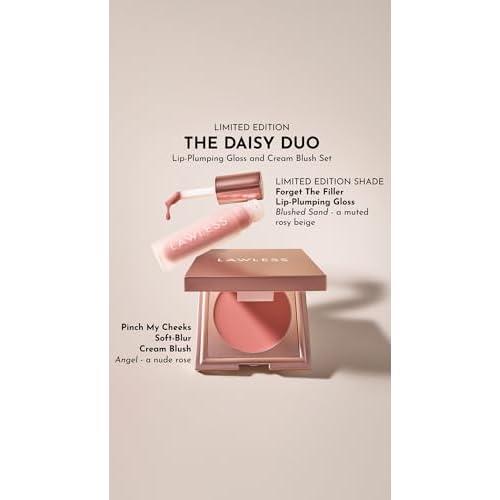 Your perfect lip-and-cheek pairing: Pinch My Cheeks Cream Blush in Angel + Forget The Filler Lip Plumping Gloss in Blushed Sand