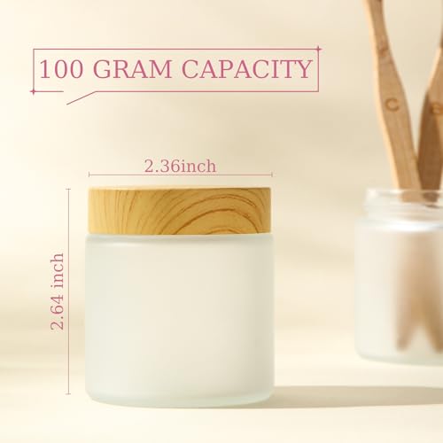 Geiserailie 30 Pieces Glass Cosmetic Containers Empty Sample Jars with Leak Proof Lids Makeup Sample Containers for Lotion Cream Cosmetic (100 Gram)