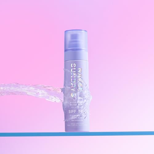 Naked Sundays SPF 50 Hydrating Glow Face Mist ? Daily Sunscreen Spray & Makeup Setting Spray with Hyaluronic Acid, Lightweight, Non-Greasy & Hydrating (75ml)