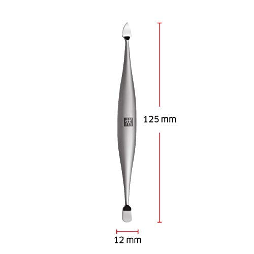 ZWILLING Cuticle Pusher (nail cleaner, double ended tool, suitable for natural and artificial nails), Premium, Silver, 5 inch