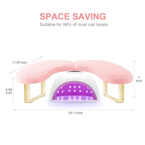 Memory Foam Nail Tech Arm Rest Cushion with Detachable Bracket - Pink