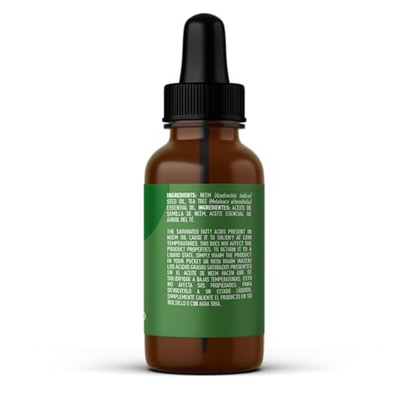 Extraherbos Neem Oil with Tea Tree - Pure Cold-Pressed Anti-Acne Face Oil - Natural Moisturizer for Dry Skin, Blemishes & Scars - Mexican Farm-Grown Skincare - 1 fl oz (30ml)