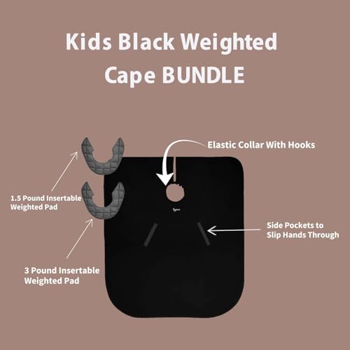 Large Kids Hair Cutting Cape with Dual Weights & Elastic Collar - Waterproof, Breathable, 52x36 Inches