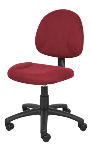 BOSS Deluxe Fabric Task Office Chair Burgundy Adjustable Lumbar Support