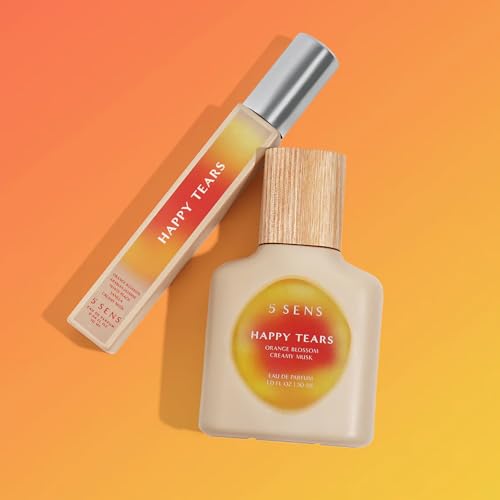 5 SENS Happy Tears Eau de Parfum 1 Fl Oz - Warm Floral Fragrance, Orange Blossom & Jasmine