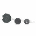 Antimicrobial Body & Face Scrubber Set with Extender & Shower Hook - Charcoal
