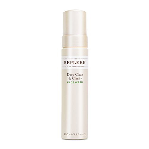 Replere Deep Clean & Clarify ? Luxury Gentle Exfoliating Face Wash with Coffea Arabica, Green Tea & Vitamins A & E ? Hydrating Foaming Cleanser for Women, Smooths & Brightens Skin ? 3.3 fl oz