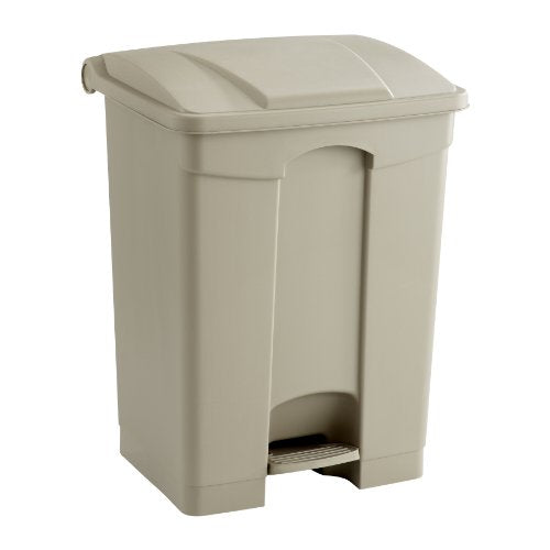 Plastic Step-On Trash Can with Foot Pedal 17 Gallon - Tan