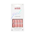 KISS Gel Fantasy Press On Nails with Glue, Pink, Short Length, Squoval Shape, 28 Fake Nails, Net wt. 2 g (0.07oz.) Pink Gel Nail Glue, Mini File, & Manicure Stick ? ¡®Ribbons¡¯