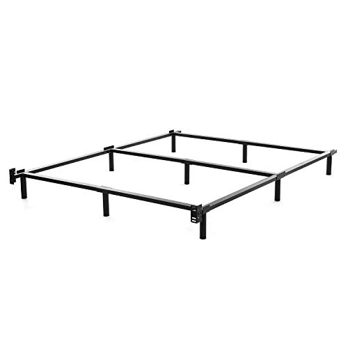Queen Size Heavy Duty Metal Bed Frame - 7 Inch Support, 9-Leg Foundation, Black - Variation of THIS listing