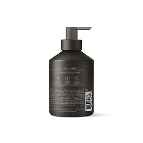 Vetiver + Amber Liquid Hand Soap Set - 3 Pack 12 Fl Oz Refillable Aluminum Bottles