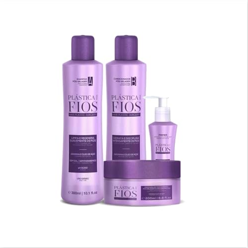 Keratin Hair Smoothing Set with Shampoo Conditioner Mask & Primer - Frizz Control