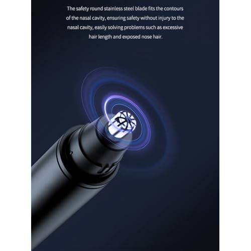 Ear and Nose Hair Trimmer for Men Women with Detachable Head, Professional Painless USB Rechargeable Nose Hair Trimmer, Powerful Motor and Washable Blades, Lightweight Black (Black Single-Piece)