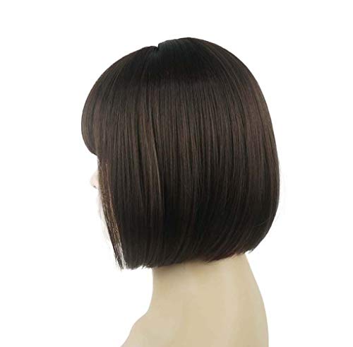 Lydell Chestnut Brown 8" Short Bob Wig with Center Part, Heat-Resistant Synthetic
