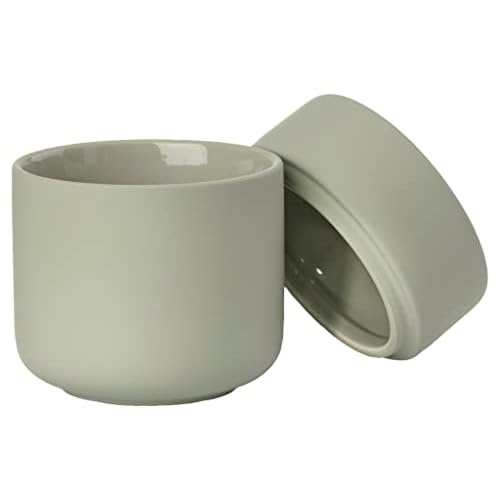 Zone Denmark Ume Taupe Cosmetic Jar - Elegant and Functional Storage Solution for Your Beauty Essentials, Infusing Scandinavian Design into Your Vanity Space (Eucalyptus Green)